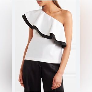 Rachel Zoe Johanna One-Shoulder Flounce Top Size 8